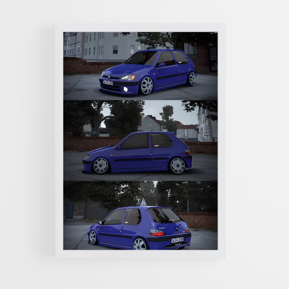 Poster Bleu en Ville – affiche Peugeot (vue 3)